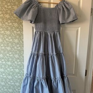 Ivy City Co Blue and White Gangnam Dress